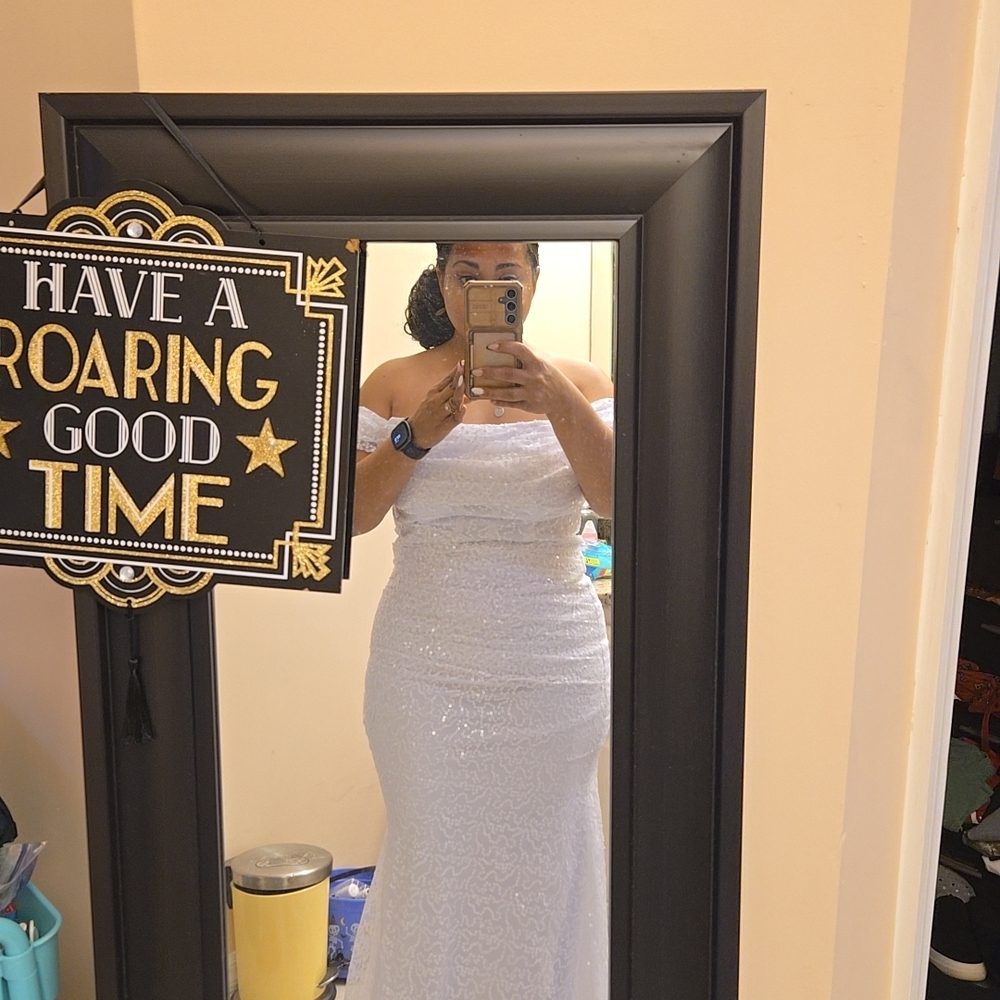 Elegant White Off-Shoulder Gown